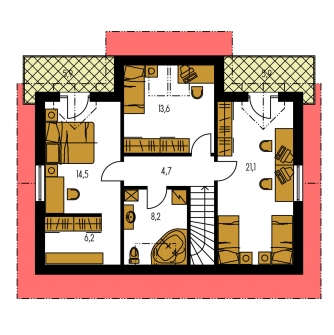 Grundriss des Obergeschosses - TREND 269